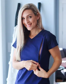 ** CLEARANCE ** V-Neck Breastfeeding T-Shirt - Florence Tee Midnight