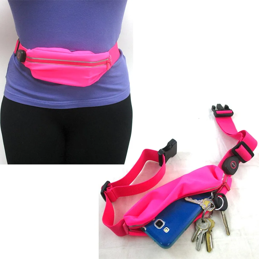 1 Fanny Pack LED Reflective FitZip Illuminating Light Sport Run Running Belt