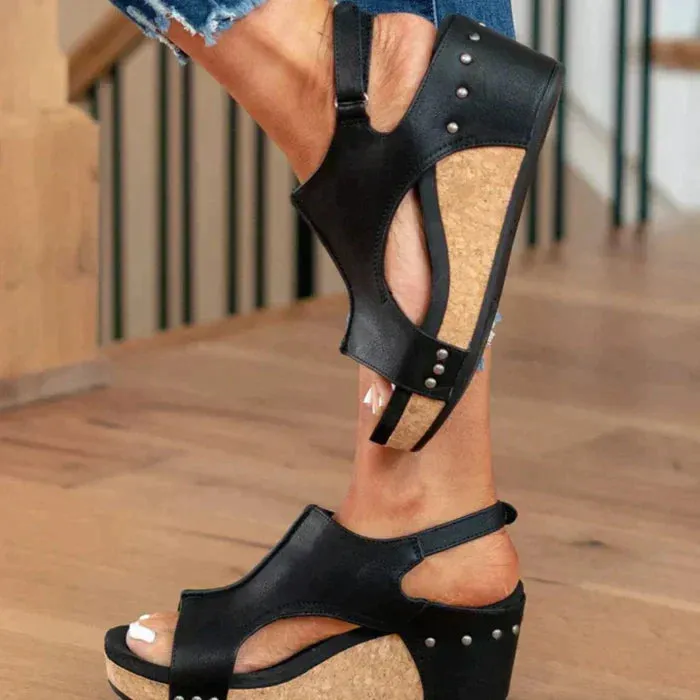 Callie - Comfortable Cork Wedge