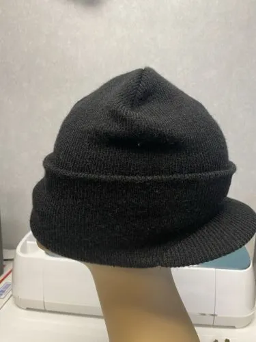 Carhartt Billed Winter Beanie Ski Knit Cap Hat Black Made In USA Size M-L