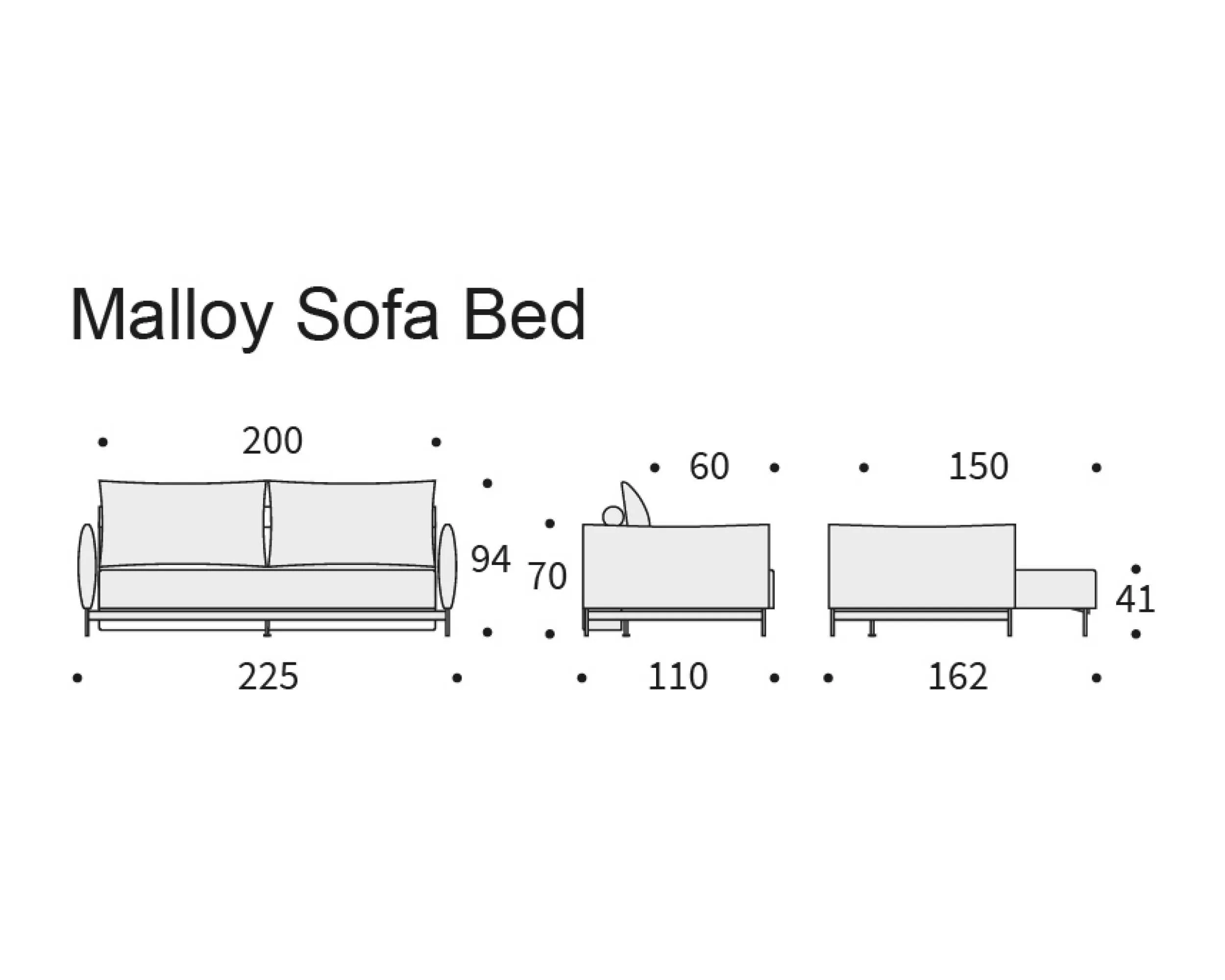 Innovation Living Malloy Sofa Bed, 216 Flashtex Dark Grey