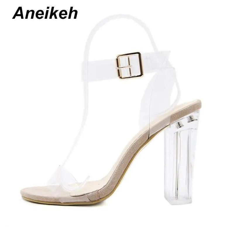 PVC Jelly Sandals Crystal Open Toed High Heels