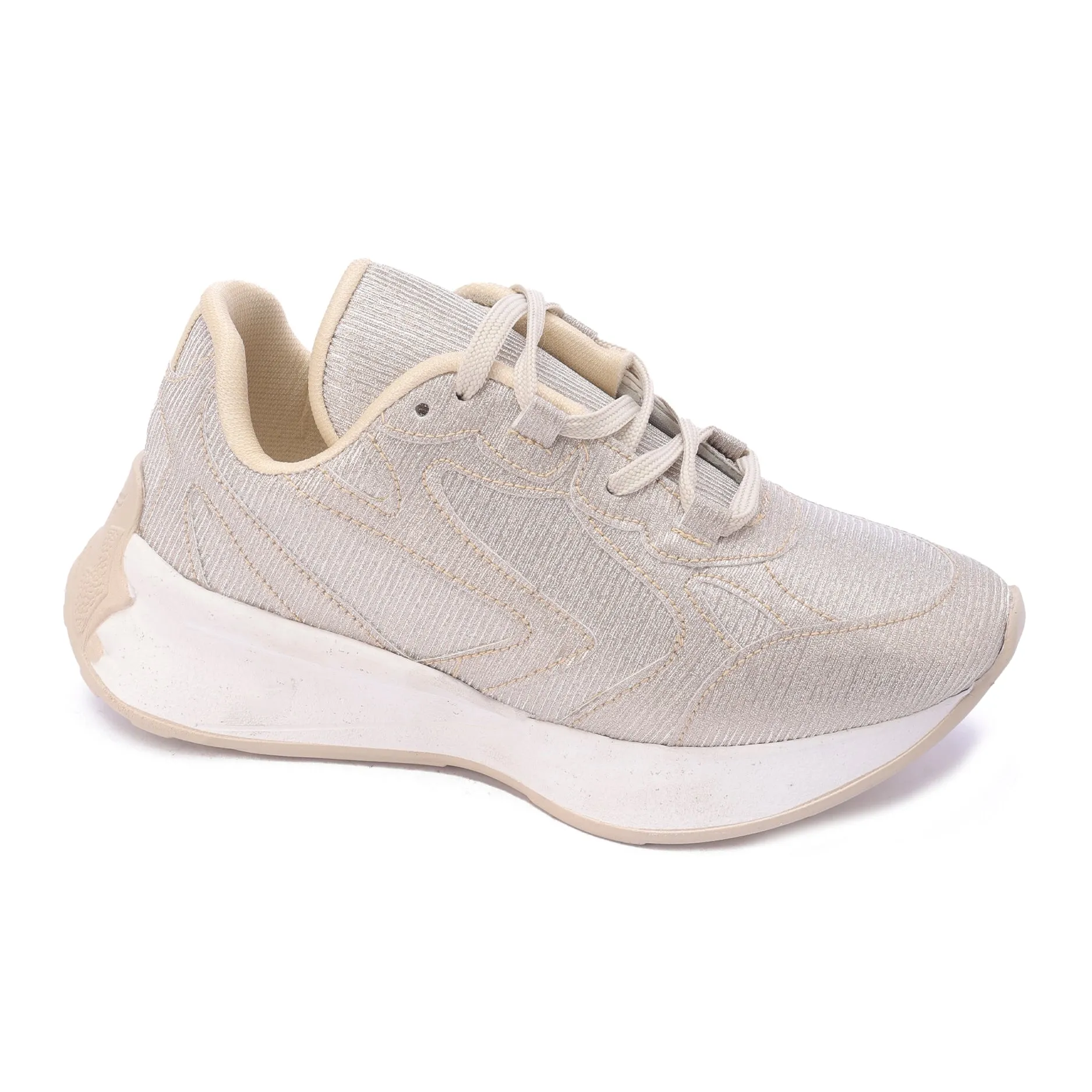 Textured Rubber Lace Shoe-Beige