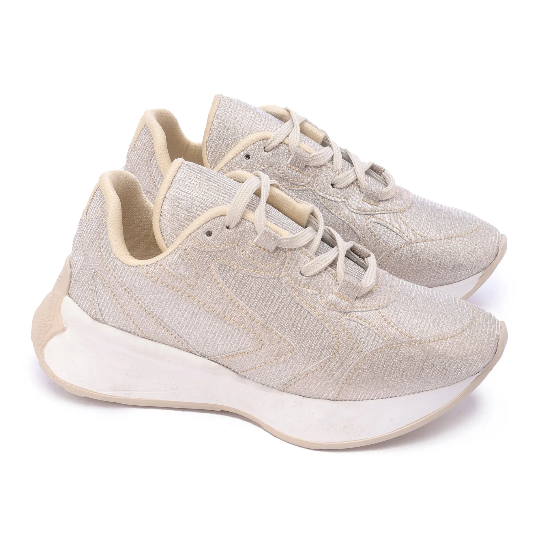 Textured Rubber Lace Shoe-Beige